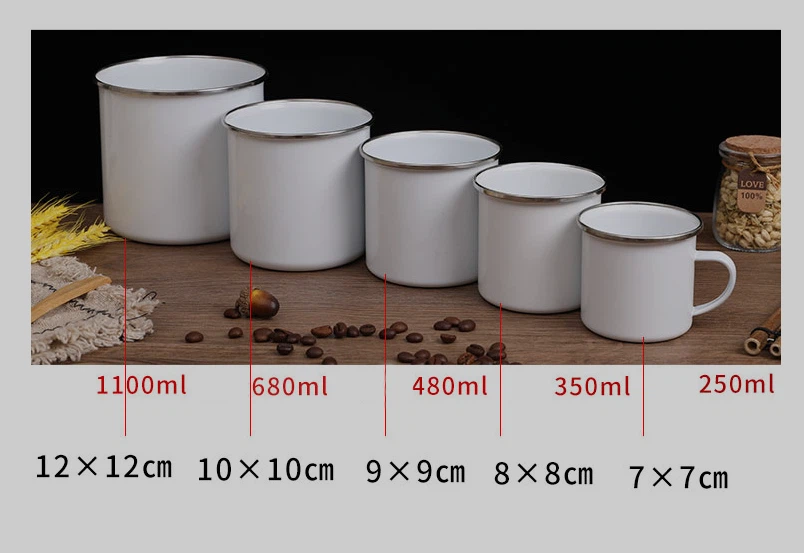 Cheap white enamel mug