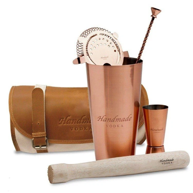 customized professional copper bar cocktail shaker set