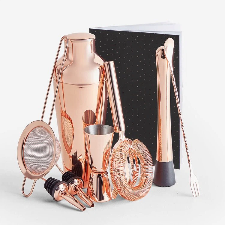 cheap professional copper bar cocktail shaker set